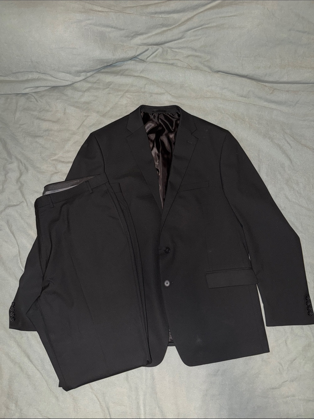 Men's Classic Calvin Klein Black Suit Jacket & Pants - Elegant Tailored Slim Fit
